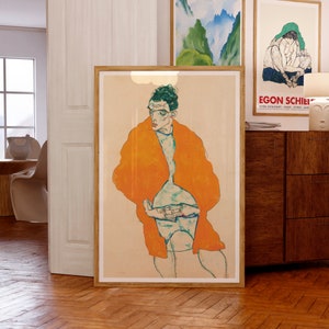 Egon Schiele Art Print | Self-Portrait - Selbstbildnis, 1914 | Museum-Quality Giclée Printing | Christmas and Birthday Gift Ideas
