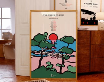 The Thin Red Line Movie Poster | Terrence Malick, Mid-Century Modern