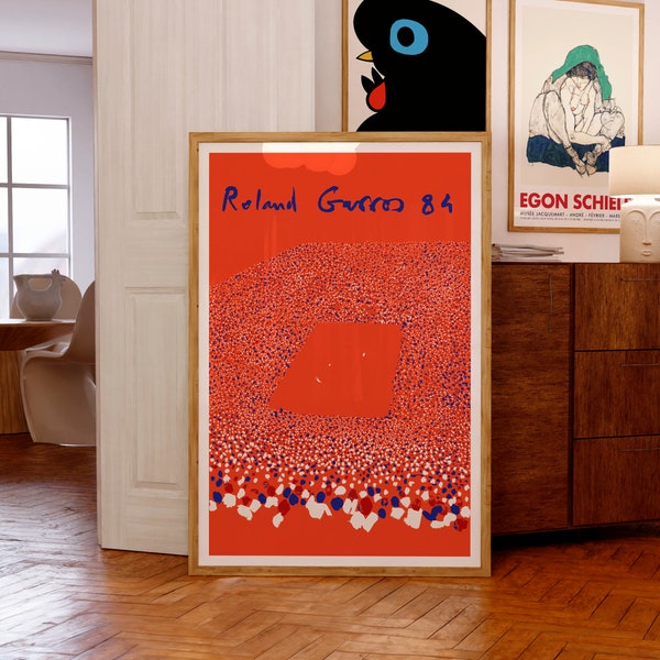 Roland-Garros, 1984 | affiche de tennis de table | Impression giclée de qualité muséale | Idée cadeau d'anniversaire | Art mural contemporain