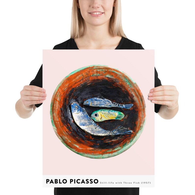 Picasso Art Print | Still-life with Three Fish (1957) | by Curated Studio Art