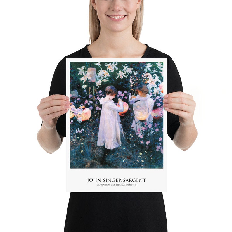 John Singer Sargent "Carnation, Lily, Lily, Rose" Art Poster | Museum Quality Giclée Print 12×16 Inches