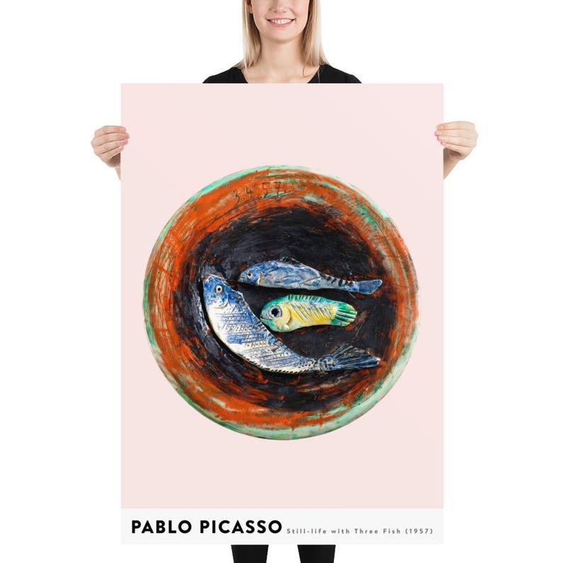 Picasso Art Print | Still-life with Three Fish (1957) | by Curated Studio Art
