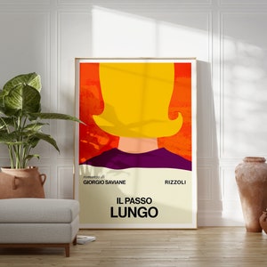 Mid-Century Modern Poster | Mario Dagrada Book Cover Design | Birthday Gift Idea | Rizzoli | Giorgio Saviane