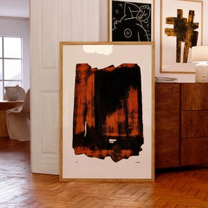 Stampa artistica di Pierre Soulages / Eau-forte n. 16, 1961 / Giclée di qualità museale / Idee regalo di Natale / Poster d'arte francese moderna di metà secolo