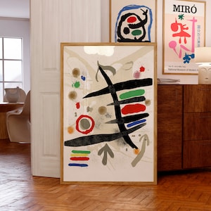 Joan Miro-kunstafdrukken | Les Perseides nr.: 04 | Moderne muurkunst uit het midden van de eeuw | Gicléeprint van museumkwaliteit | Ideeën voor verjaardagscadeaus