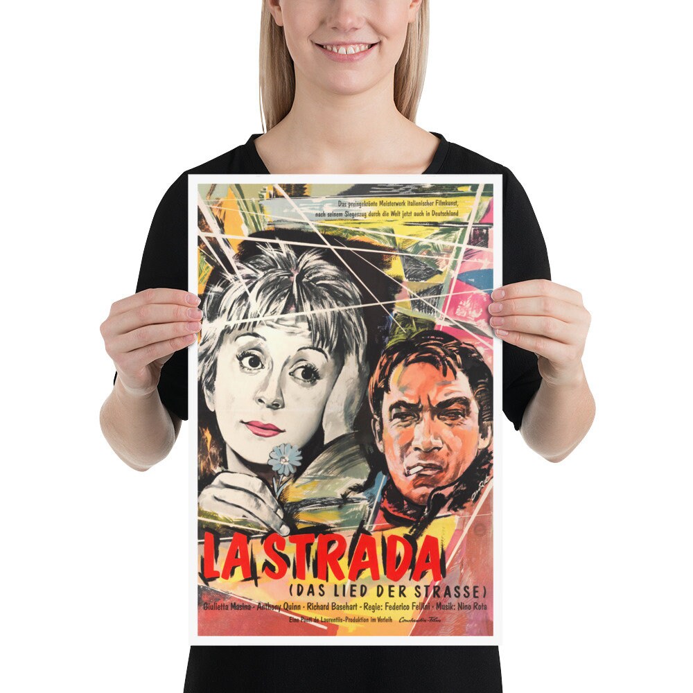 La Strada ドイツ映画ポスター、1954 |ダス リート デア シュトラーセ