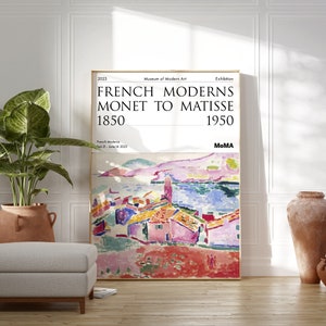 Manifesto della mostra di Matisse / Les toits de Collioure, 1905 / MoMA / Arte murale moderna di metà secolo / Stampe per inaugurazione della casa / Idea regalo di compleanno