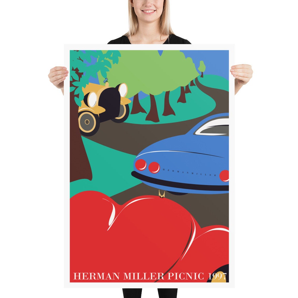 Herman Miller Summer Picnic Poster, 1997 | Mid-century Herman Miller Summer Picnic Poster, 1997 | Mid-century