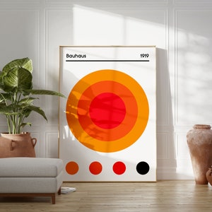 Bauhaus Poster | Mid-Century Modern | Bauhaus geometrisches oranges Poster