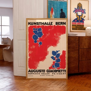 Cartel de exposición suizo / Augusto Giacometti, Hermann Haller, P.-E. Vibert, Kunsthalle Bern, 1924 / Impresión Giclée con calidad de museo