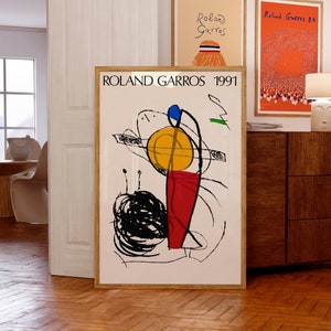 Roland Garros, 1991 | Pôster de tênis de Joan Miró | Impressão giclée com qualidade de museu | Ideias para presentes de aniversário e Natal | Arte de parede contemporânea