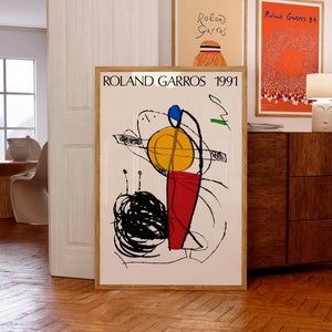 Roland Garros, 1991 | Joan Miro Tennis Poster | Museum-Quality Giclée Printing | Birthday Gift Idea | Contemporary Wall Art