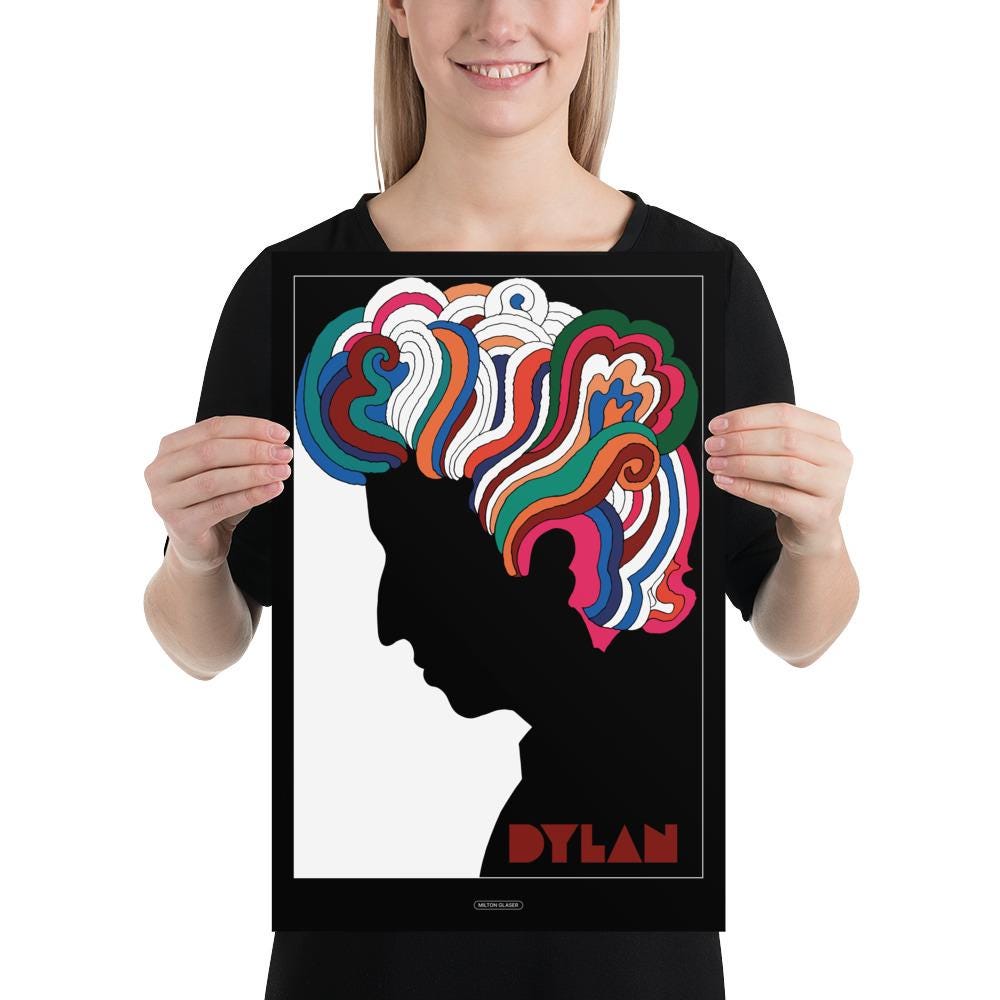 Bob Dylan Milton Glaser Poster 1966 | Mid-century Modern Wall Art