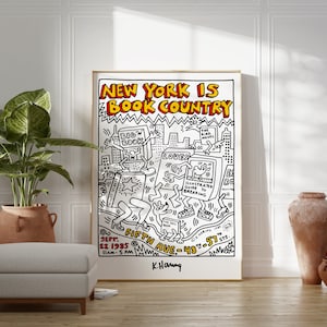 New York Is Book Country, 1985 | Keith Haring Poster | Birthday Gift Idea