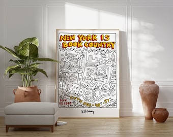 New York Is Book Country, 1985 | Keith Haring Poster | Birthday Gift Idea