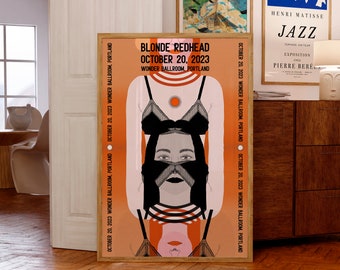 Blonde Redhead Concert Poster | October 20, 2023 - Wonder Ballroom, Portland | Music Art Print | by Curated Studio Art | Unique Music Gift