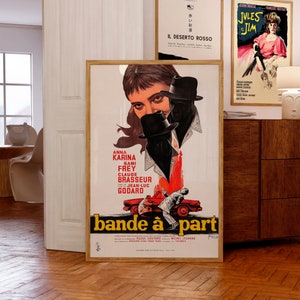 Bande à part (1964) Poster del film francese / Jean-Luc Godard / Cinema francese / Regalo per gli amanti del cinema / Regalo per gli amanti del cinema / Anna Karina