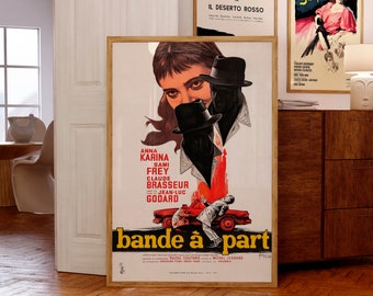 Bande à part (1964) Affiche de film français | Jean-Luc Godard | Cinéma français | Cadeau pour les cinéphiles| Cadeau pour les cinéphiles | Anna Karina