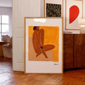 Póster impreso de Bernard Villemot / Mujer parisina II, 1971 / Arte mural moderno de mediados de siglo / Idea para regalo de cumpleaños / Impresión Giclée con calidad de museo