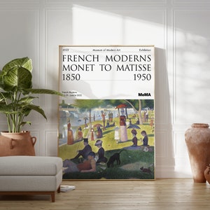 Manifesto della mostra di Georges Seurat / Una domenica pomeriggio sull'isola della Grande Jatte, 1884 / MoMA / Mid-Century Modern / Regalo di compleanno