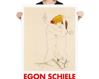 Egon Schiele "Two Women Embracing" Giclée Print | Expressionist Art