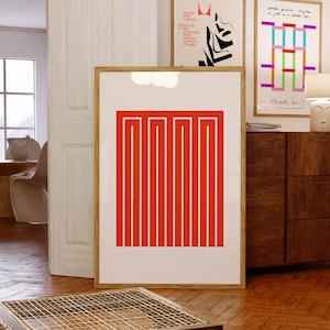 Mid-Century Modern Abstract Art Print |  Holistic Orange Blocks |  Curated Studio Art |  Museum Quality Giclée Print | Birthday Gift Idea