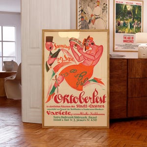 Carteles publicitarios suizos / Oktoberfest, Stadt-Casino, 1923, de Paul Rudin / Decoración de restaurantes, cocinas y pubs / Regalos de Navidad