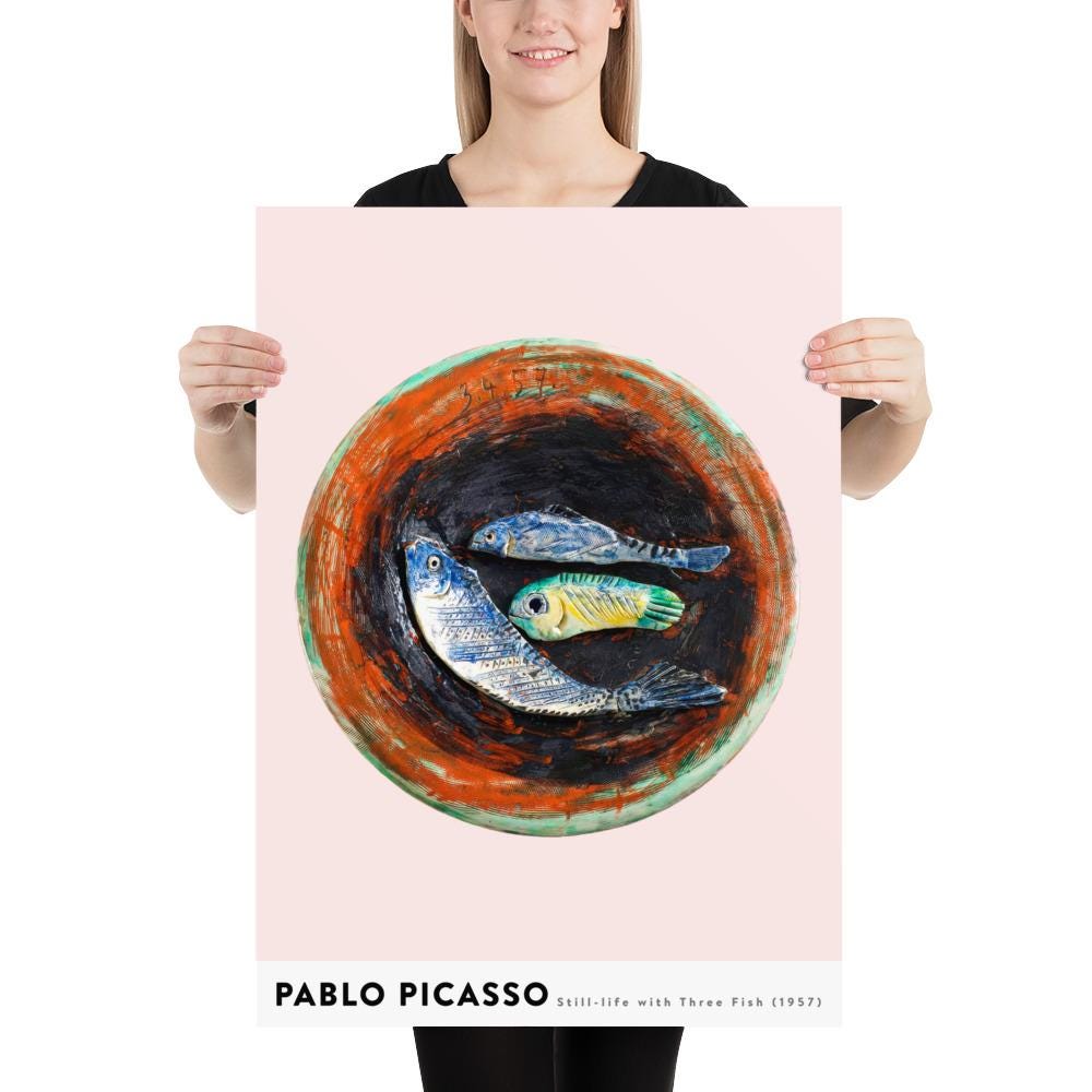Picasso Art Print | Still-life With Three Fish (1957) | Museum