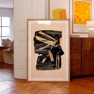 Pierre Soulages Lithograph Art Print No 10: Mid-Century Modern Giclée