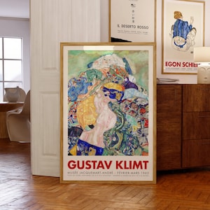 Gustav Klimt Ausstellungsplakat | Babywiege, 1917 | Giclée-Druck in Museumsqualität | Geschenkidee Geburtstag | Musée Jacquemart-André