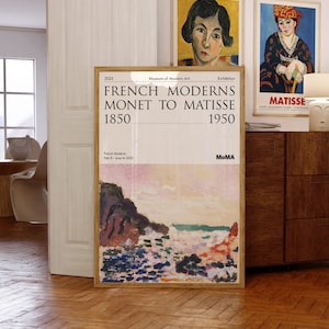 Manifesto della mostra di Matisse / MoMA / Marina (Bord de mer), 1906 / Stampa Giclée di qualità museale / Idea regalo di compleanno / Stile moderno di metà secolo