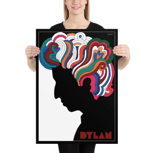 Bob Dylan, 1966 Milton Glaser Poster Birthday Gift Idea Mid-Century Modern Wall Art 50×70 cm