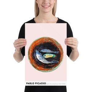 Picasso Art Print | Still-life with Three Fish (1957) | by Curated Studio Art