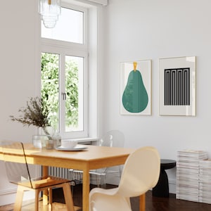 Poster "La pera verde" / Arte murale moderna di metà secolo / Idea regalo di compleanno / Interni della cucina