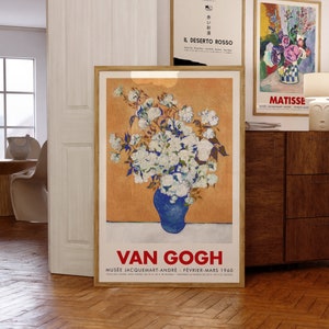 Cartel de la exposición de Van Gogh / Rosas, 1890 / Giclée de calidad museística / Idea de regalo de cumpleaños / Regalo de inauguración de la casa / Museo Jacquemart-André