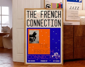 La French Connection (1971) Affiche de film | Affiches de films modernes Mid-Century | Cadeaux d'anniversaire et de Noël | Films de Gene Hackman