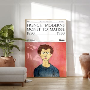 Poster della mostra Matisse / Portrait aux cheveux bouclés, pull marin (Allan Stein), 1907 / MoMA / Moderno di metà secolo / Idea regalo di compleanno
