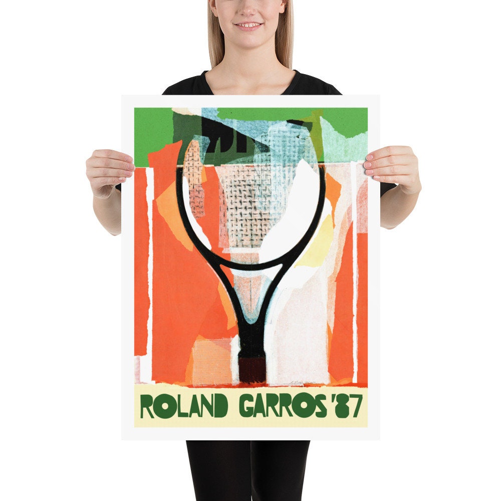 Roland Garros, 1987 | Tennis Poster | Gérard Titus-carmel | Birthday Gift  Idea | Contemporary Wall Art - Etsy Israel, image size:1000x1000