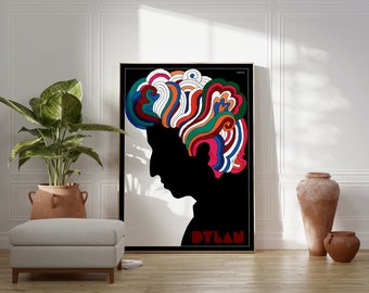 Bob Dylan, 1966 | Milton Glaser Poster | Birthday Gift Idea | Mid-Century Modern Wall Art