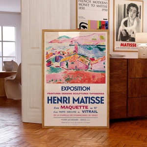 Matisse Exhibition Poster | Les toits de Collioure, 1905 | Museum-Quality Giclée | Birthday and Christmas Gifts | Mid-Century Modern Art