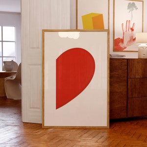 Curva Roja, 2013 / Póster de Ellsworth Kelly / Arte mural moderno de mediados de siglo / Ideas para regalos de cumpleaños / Impresión Giclée de calidad museística