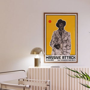 Massive Attack Berlin 2022 Concert Poster | Mid-Century Modern Music Art | Unique Gift for Music Lovers | by Curated Studio Art