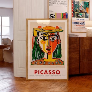 Picasso Exhibition Poster | Buste de Femme au Chapeau, 1963 | Museum-Quality Giclée | Christmas and Birthday Gift | Musée Jacquemart-André
