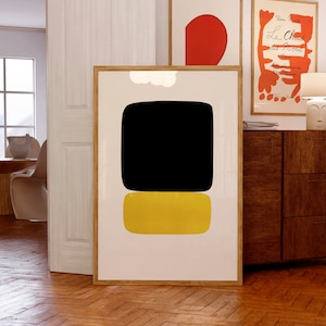 Black over Yellow, 1964 | Ellsworth Kelly Poster | Mid-Century Modern Wall Art | Birthday Gift Ideas | Museum Quality Giclée