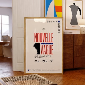 Nouvelle Vague (1990) Japanese Movie Poster | Jean-Luc Godard | Alain Delon | Museum-Quality Giclée Art Print | Gift for Film Lovers