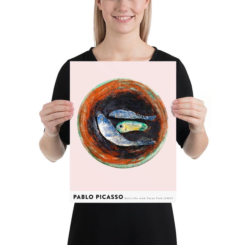 Picasso Art Print | Still-life with Three Fish (1957) | by Curated Studio Art