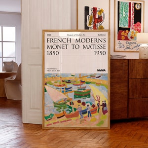 Voiliers et barques dans le port, 1907 / Poster della mostra del Museo Raoul Dufy - MoMA / Idea regalo di compleanno / Stampe d'arte francesi