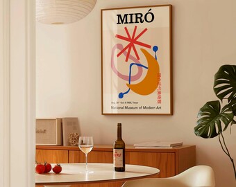 Joan Miró Exhibition Poster | Mid-Century Modern Print | National Museum of Modern Art, Tokyo, 1966