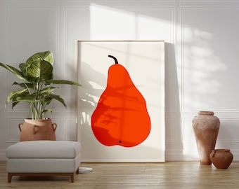 Mid-Century Modern Poster | The Orange Pear | La Pera Print