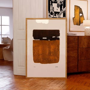 Stampa artistica di Pierre Soulages / Eau-forte XXVI, 1974 / Giclée di qualità museale / Idee regalo di Natale / Poster d'arte francese moderna di metà secolo